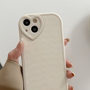 Neutral Protective iPhone 13 Pro Max Case with Heart Around Camera Lens. NEW!